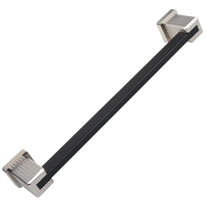 Poignée barre 6 à 16 po GlideRite, 7.56", Noir mat / nickel satiné