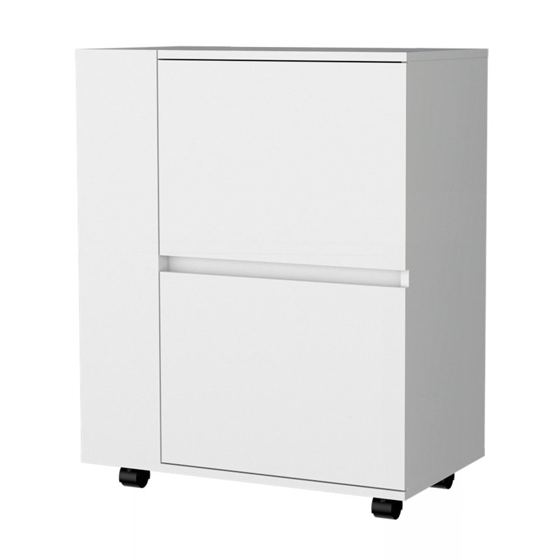 Chariot-bar avec deux armoires et tablettes ouvertes FM FM Furniture