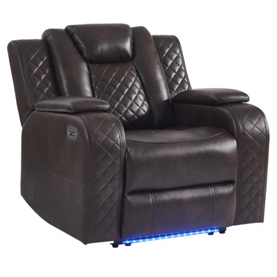 Lamica 37.8" Wide Modern Multifunctional Vegan Leather Dual Motor Power Recliner