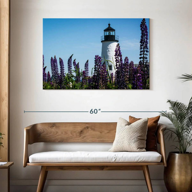 Jardin et phare Lilie Lupin, H 30 po x l 45 po