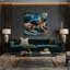 Chiens, berger allemand, art mural sur toile bleue-504891774