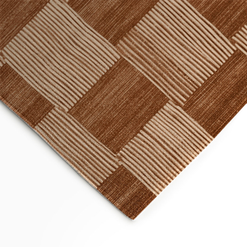 Tapis d'intérieur et d'extérieur à carreaux brun, Rectangle 9 pi x 12 pi