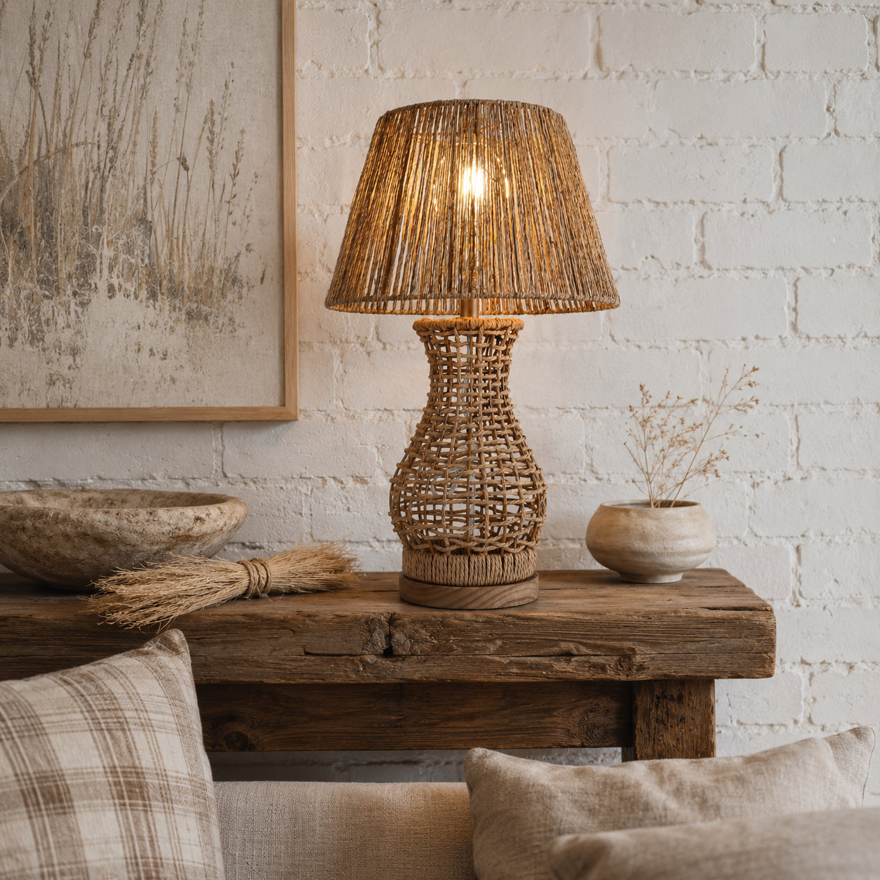 Rattan Table Lamp