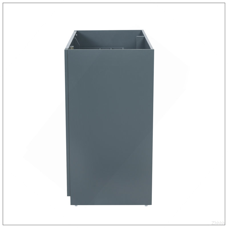 Ensemble de meuble-lavabo autoportant avec cadre en bois massif 36 po, 3 tiroirs et portes à fermeture douce, Bleu