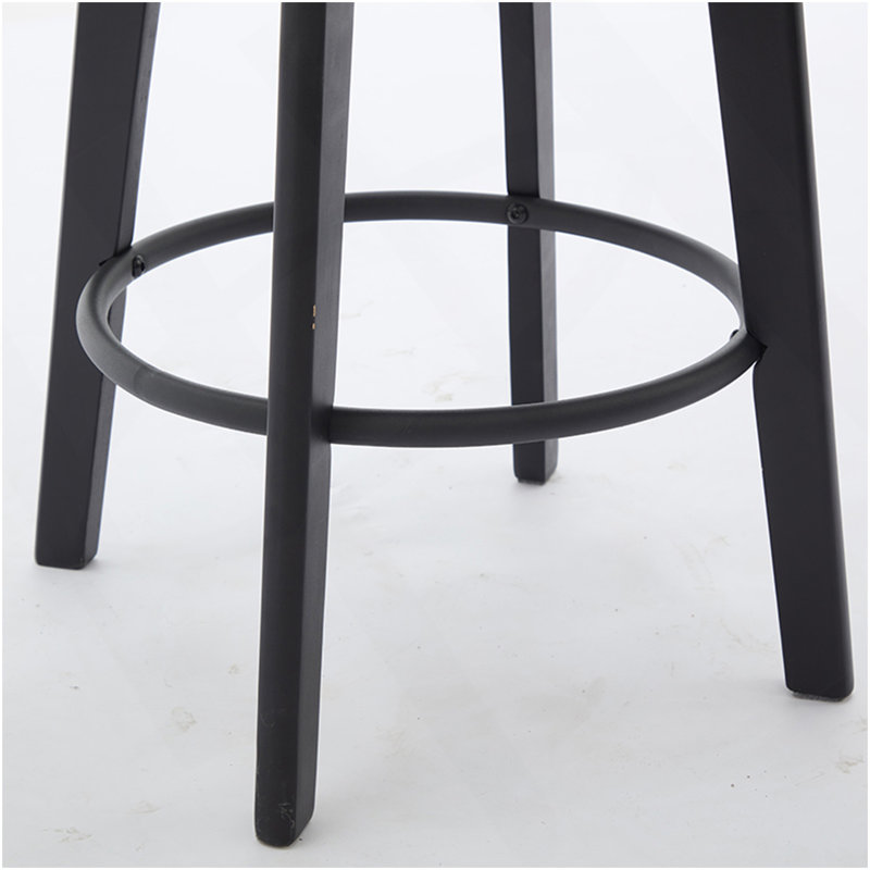 Tabourets de bar rotatifs modernes Tabourets de bar en velours Tabourets de bar touffetés à boutons Rivet Tabourets de bar pour îlot de cuisine, bistro, avec anneau de traction en métal Robuste repose-pieds Grand bar pour la maison, bleu marine 2PCS