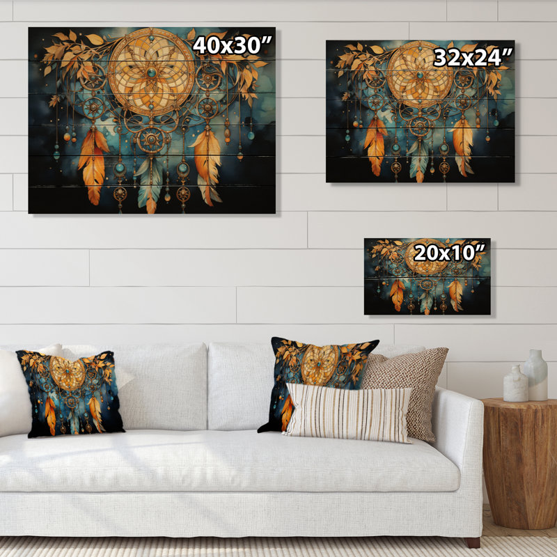 «Native Art Dreamcatchers Embrace I» sur bois, H 24 po x l 32 po x P 0,78 po