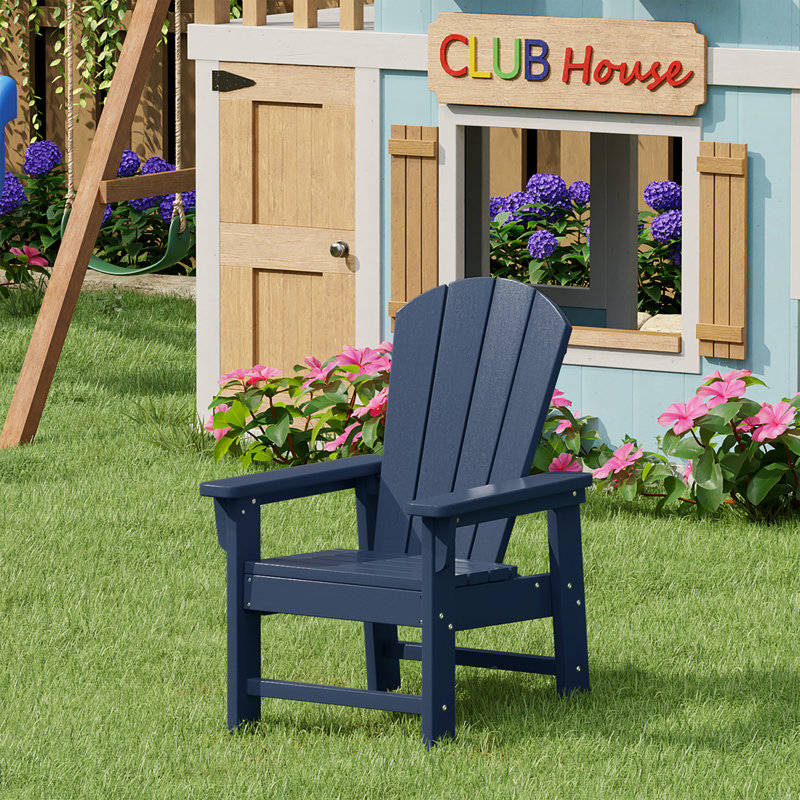 Laguna Kids All-Weather Poly Adirondack Chair, Navy Blue