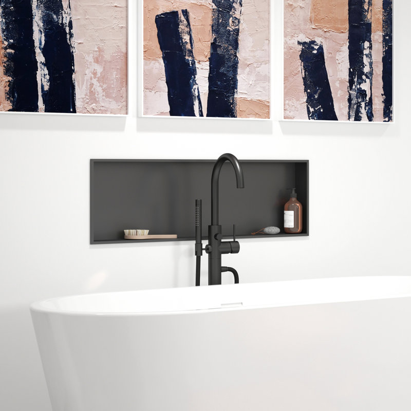 Shower Niche 13"H x 36.6"W x 4"D, Gun Metal Black