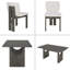7-Piece Retro Dining Set, 1 Rectangular Table With Designed Trestle Base And 6 Upholstered Chairs For Dining Room And Kitchen-1695447931