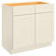 Meuble sous-évier de style Shaker en contreplaqué blanc, HOMEIBRO Cozy Design, 91,4 cm (L) x 53,3 cm (P) x 87,6 cm (H), à monter soi-même-1166382364-1166382367