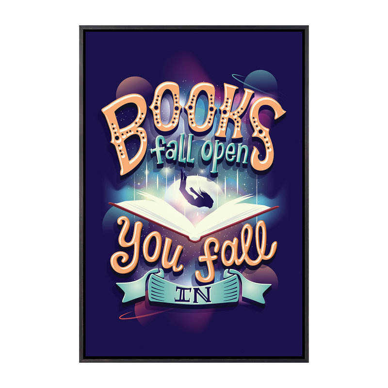 «Fall Open» par Risa Rodil - publicité imprimée, H 60 po x l 40po x P 1,5 po, Pas de tapis, Toile encadrée noir délavé