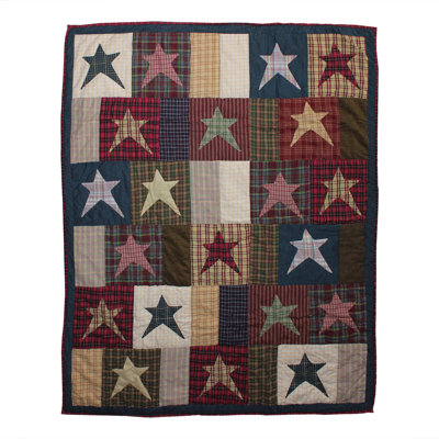 Homespun Stars Quilted Throw Blanket