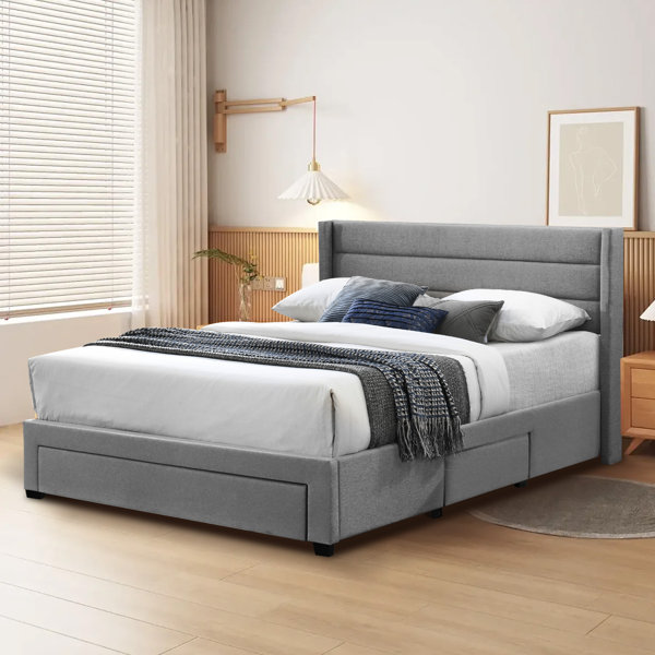 Latitude Run® Lashan Upholstered Wingback Storage Bed & Reviews | Wayfair