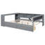Lit plateforme en bois avec tablettes de rangement, tiroirs, station de charge et tête de lit tapissier-1903893610-1903893613