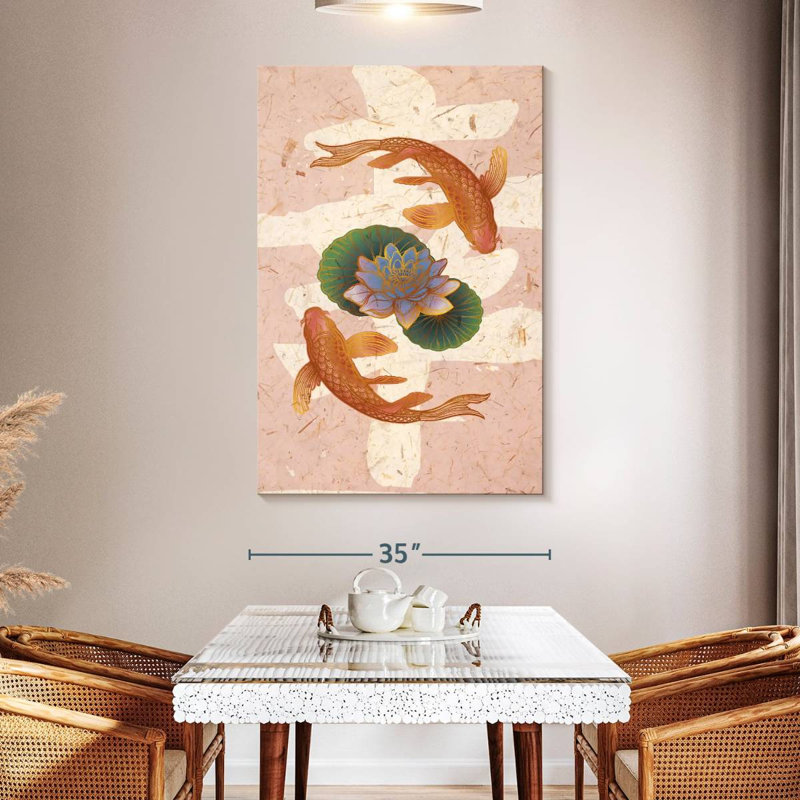 Brampt Lotus Koi Fish, 51" H x 34" W