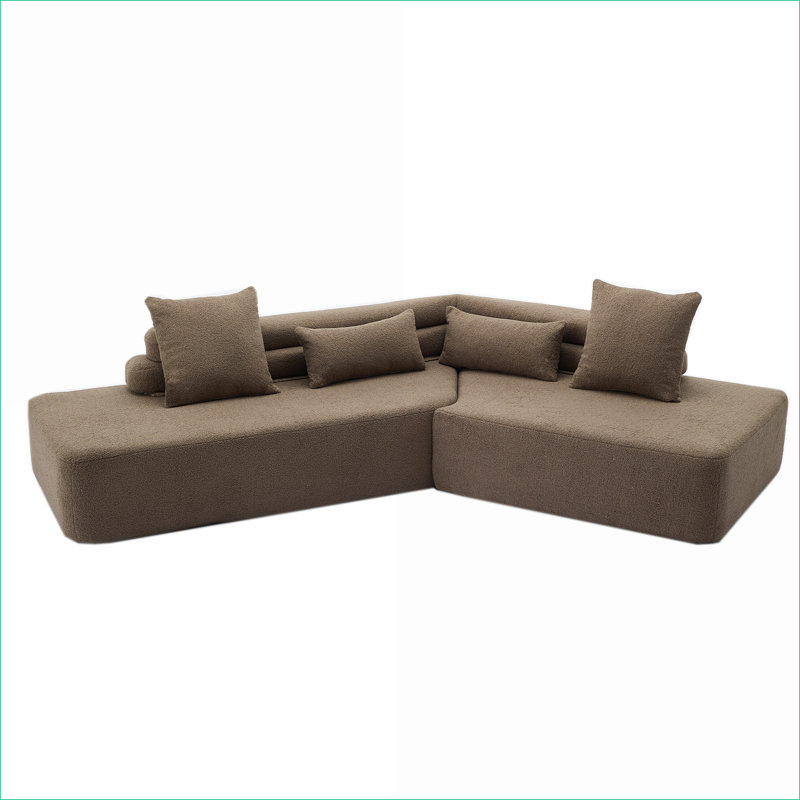 Canapé modulaire Louis Boucle, Polyester brun