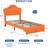 Twin Upholstered Platform Bed Frame with Storage Drawers, Low-Profile Faux Leather Bed with Crystal Accent Headboard-1383565596