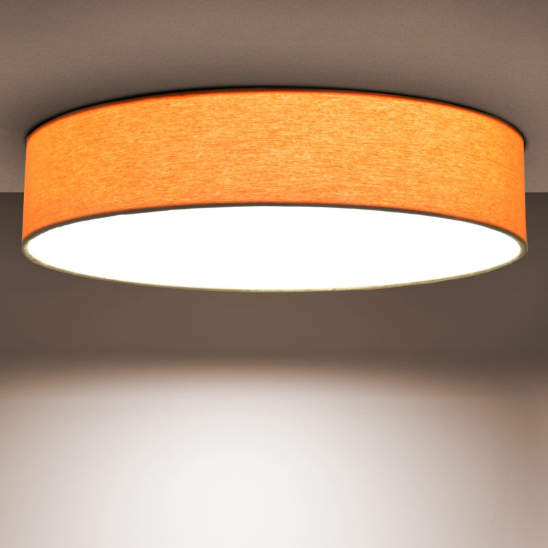 Parvin Fabric LED Flush Mount, Yellow