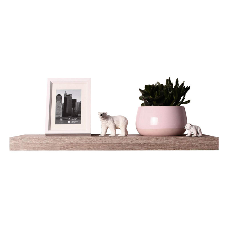 Gautham 4 Piece Floating Shelf, 3.8cm H x 60cm W x 22.9cm D, Yellow