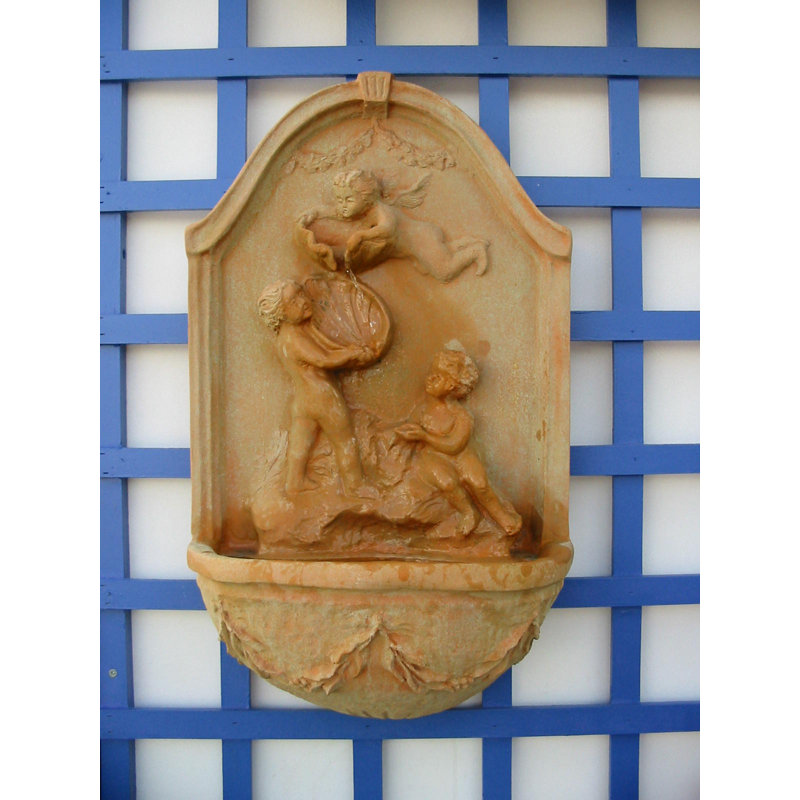 Herrick Hand Crafted Weather Resistant Wall Base Fountain, Bronzage
