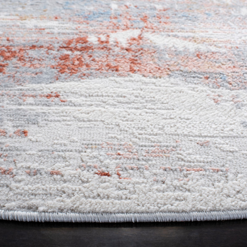 Amelia Cotton Geometric Rug, Round 6'7"