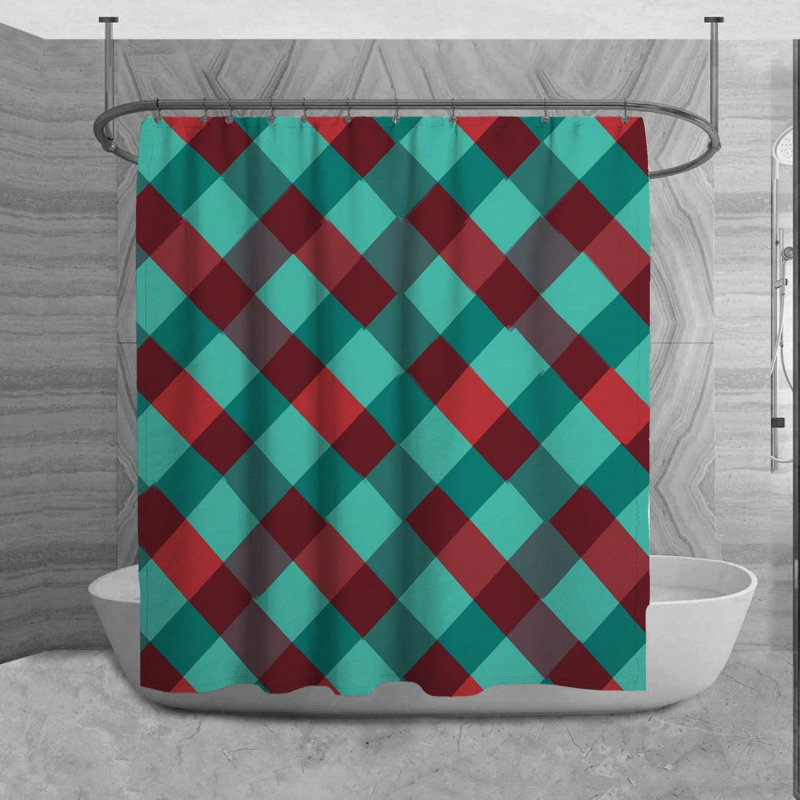Marquavion Argyle Shower Curtain, 93" H x 70" W
