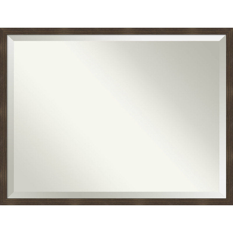 Miroir mural en bois Jobany, 32 po x 42 po, Rectangle, Brun foncé