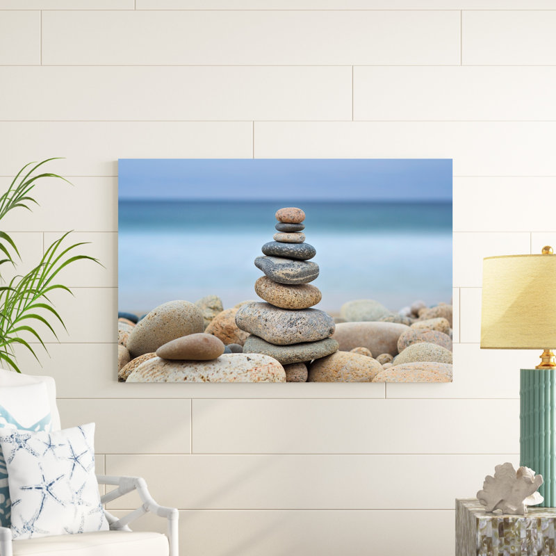 " Stonewall Beach Cairn " by Katherine Gendreau, 32" H x 48" W
