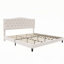 Upholstered Platform Bed With Saddle Curved Adjustable Headboard-143511944