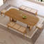 Table de conférence 86,61 "en bois massif rectangulaire simple et naturelle-129894141