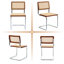 Benett Modern 46cm Natural Woven Rattan Dining Chairs with Metal Frame Small Kitchen Side Chairs-595105645-602722783