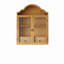 Armoire murale en bois massif 30,12 po avec plateau ondulé élégant, rétro rustique vieilli pour la salle à manger, la cuisine et le salon-1273266726