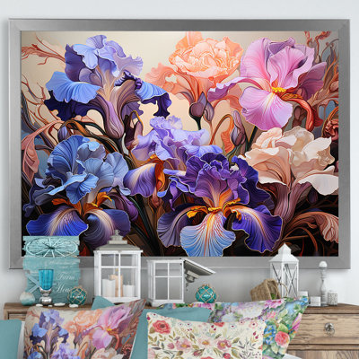 " Purple and Pink Fierce Irises Wild Expression Blooms " Print