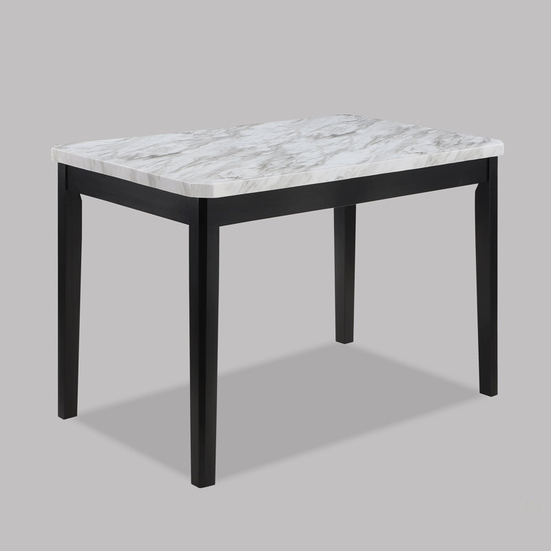 Meuble de salle à manger rectangulaire en marbre blanc