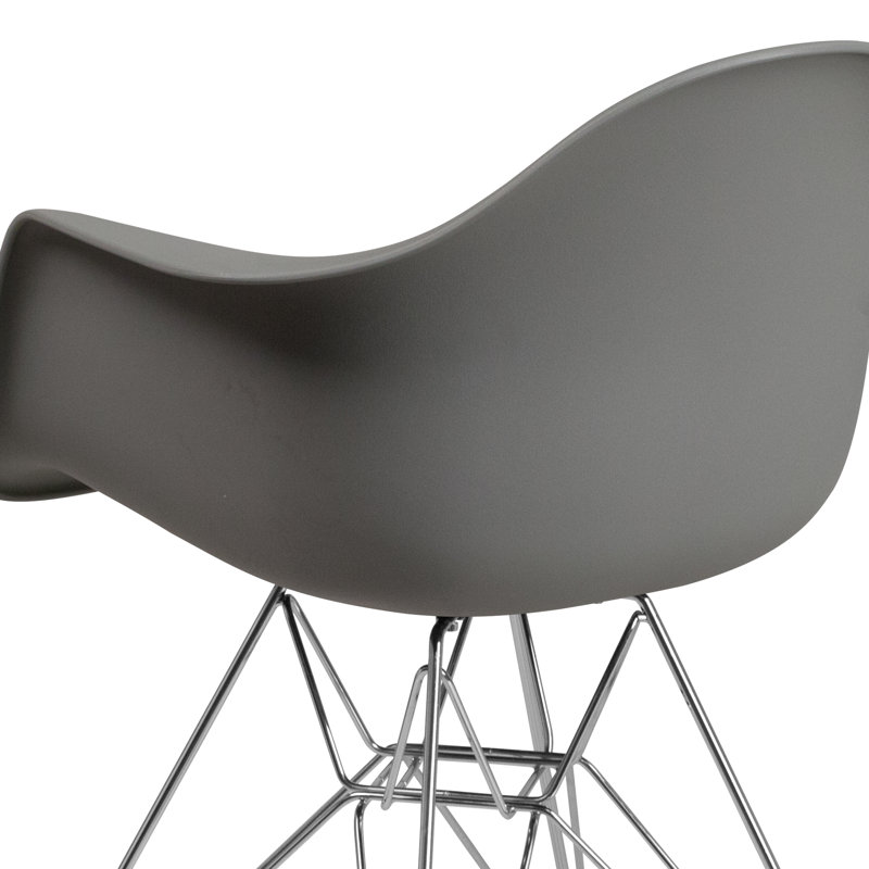 Chaise en plastique Herculaneum avec base chromée, Gris