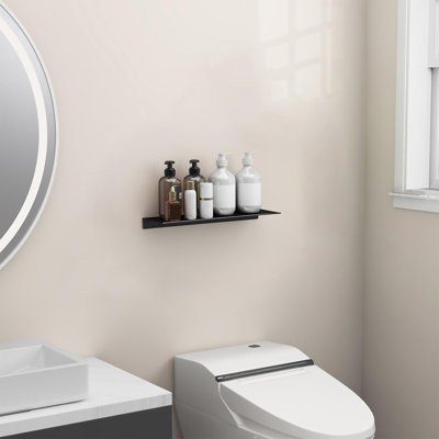 Tablette flottante murale - présentoir en métal robuste pour salle de bain, cuisine, bureau - sans installation de perceuse, solution de rangement peu encombrante