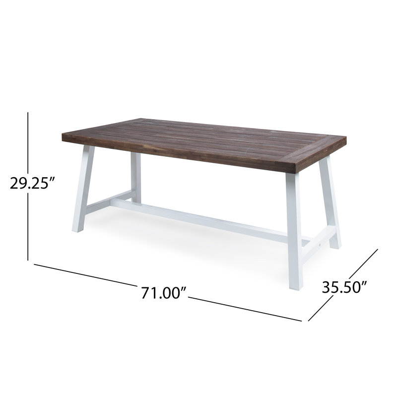 Eulene Rectangular 4 - Person 71" Long Dining Set, Sandblast Dark Brown/White