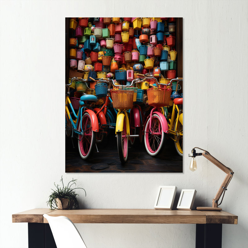 Vélo Joyful Rides I - Décoration murale vélo en métal, H 20 po x l 12 po x P 1 po