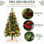 Sapin de Noël artificiel de 1,20 m (4 pi) pré-illuminé et saupoudré de neige, avec 100 DEL blanc chaud