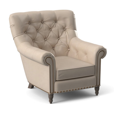 Fauteuil en cuir capitonné de 35,5 po de large Kirby