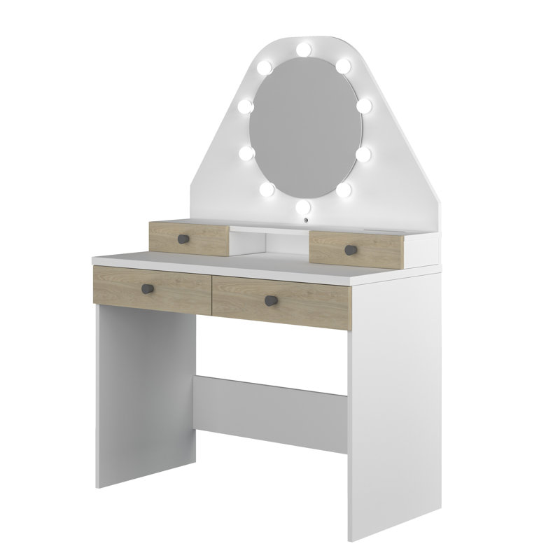 Coral Kids Vanity Table with Mirror