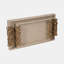 Ivory/Gold Wood Rectangle Decorative Tray