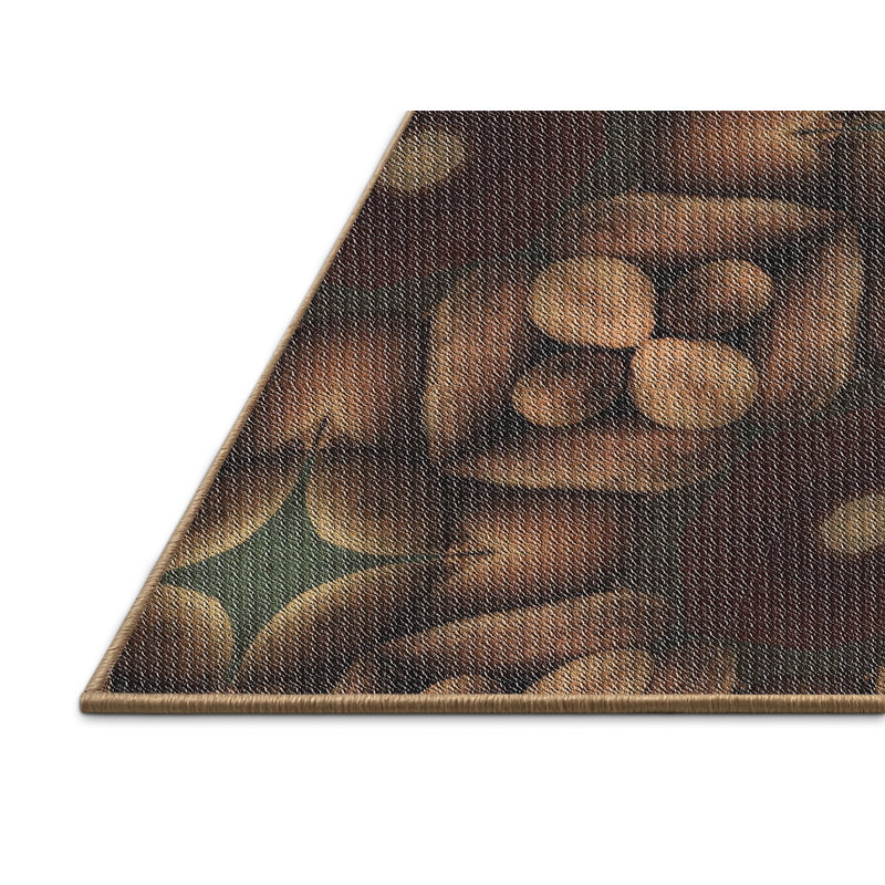 Tapis brun tissé à la machine, Rectangle 5 pi x 7 pi