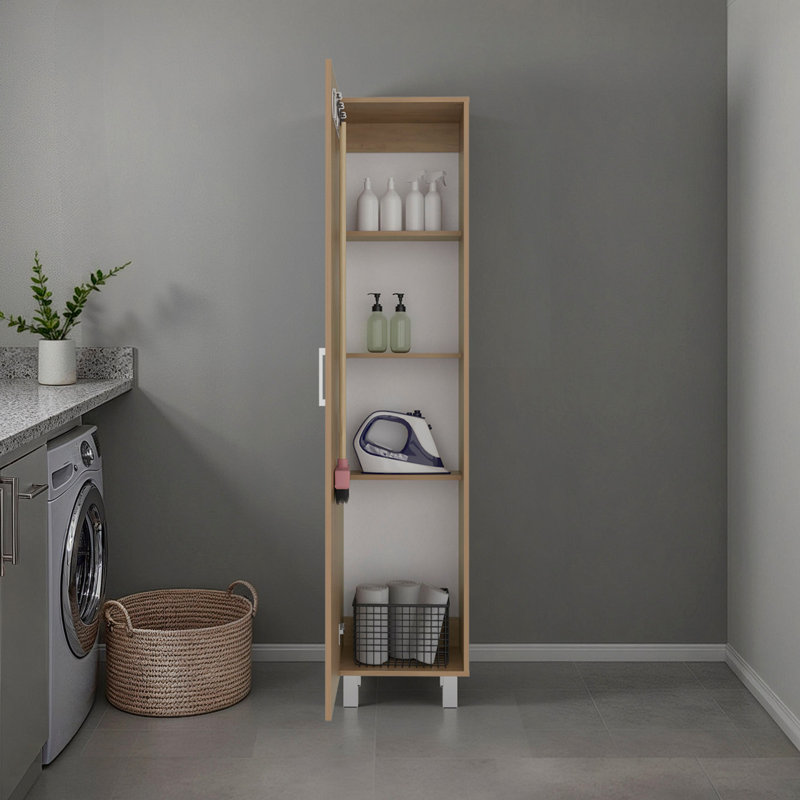 Armoire de rangement avec tablette fixe, Chêne