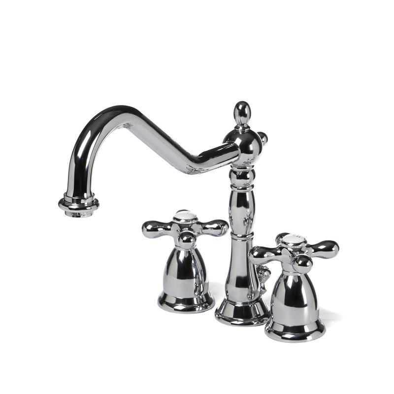 Heritage Widespread Bathroom Faucet with Drain Assembly, Polished Chrome