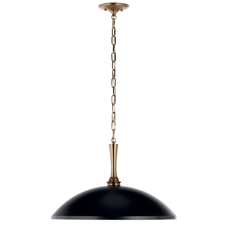 Tonilyn 1 - Light Dome Pendant, 17" H x 12.25 x 20.25" D, Black