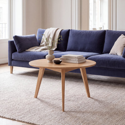 Fjord 29.5"W Solid Oak Small Modern Round Coffee Table