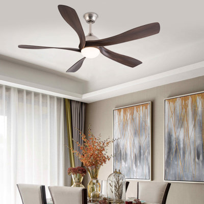 52 Inch Ceiling Fan with Light and Remote Control, 6-Speed Quiet Reversible Motor, 3 Color Temperature