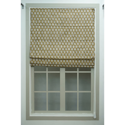 Handmade Block Print Roman Blinds – Luxury Window Fashion, Panchi, Brown