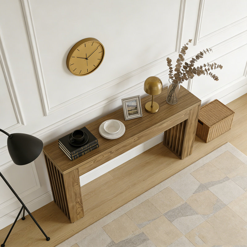 Wooden Console Table Sofa Table Behind The Couch Hallway Table